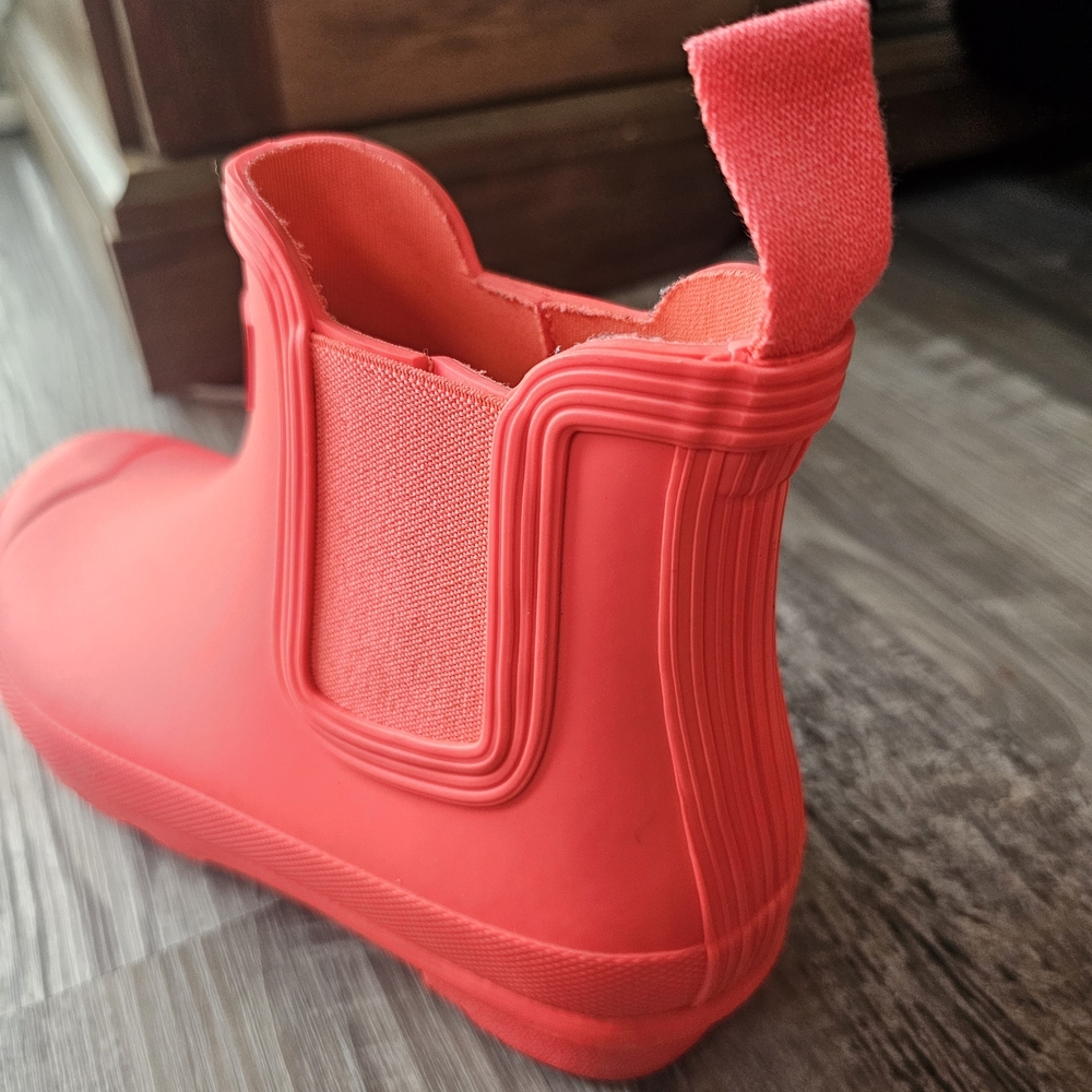 Hunter Womens Original Chelsea Rain Boots Coral Pink Size US 6 Waterproof - Picture 13 of 16